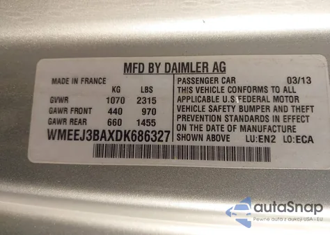 2013 Smart Fortwo Passion from USA, damaged, VIN WMEEJ3BAXDK686327